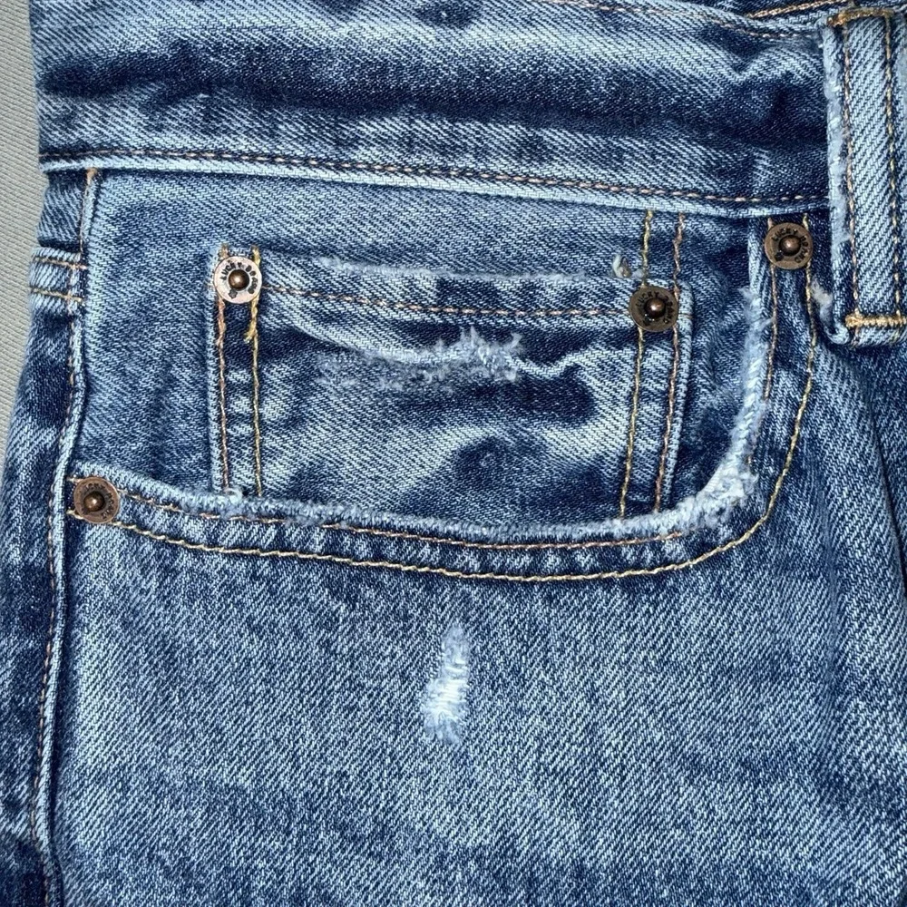 Men's Lucky Brand 121 Slim Straight Stretch Distressed Jeans Blue Size 36x32